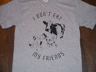 DONT EAT MY FRIENDS shirt sXe MORRISSEY vegetarian L vegan punk peta 
