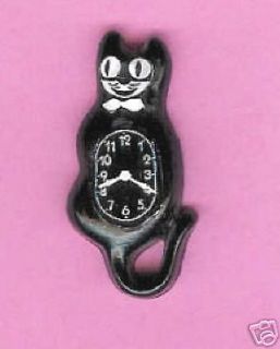 dollhouse miniatures black cat retro clock handmade time left $