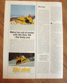 1968 ski doo snowmobile ad bombardier time left $ 4