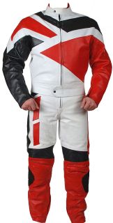  Motorcycle Riding Racing Track Suit all Leather w/ Padding Drag Suit 
