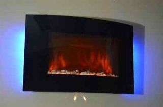   x24 1500W Adjustable Heat Electric Wall Mount Fireplace Side Lights