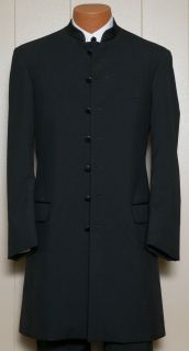   Andrew Fezza Apollo Black Mandarin/Nehru Tuxedo Jacket   All Sizes