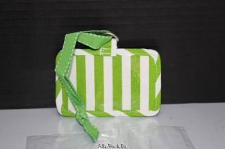 thirty one mini fabric gift tag in lime stripe new