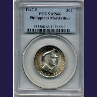 1947 S 50 Centavos Philippines PCGS MS66 **TOP POP**   Highest Grade