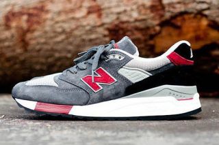 New Balance 998 /M998GR Men Grey Red suede shoes (993 1500 990 991 890 