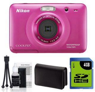 nikon coolpix s30 waterproof digital camera pink 4gb kit nikon