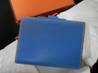   blue courcheval leather address book with refill new in box NEW NIB