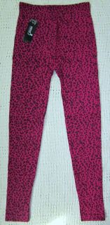 NEW Womens Pink & Black Leopard Cheetah Print 2 Leggings   One Size 