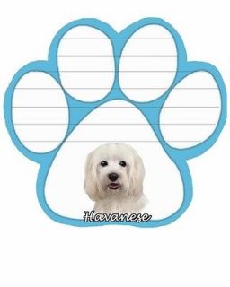 Havanese Dog Breed Magnetic Paw Shaped Sticky Note Pad 50 sheets 