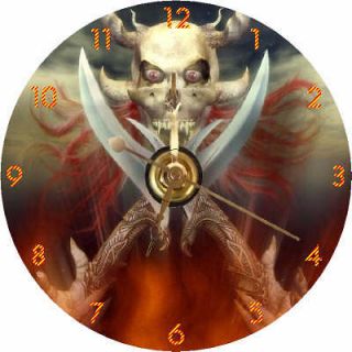 brand new creepy skull swords cd clock 