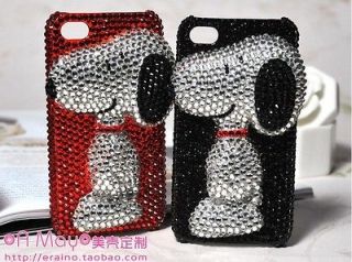 Iphone 5/4/4S/3GS Case Cover Protector Swarovski Crystal 3D Snoopy Dog 