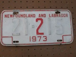1973 newfoundland and labrador canada 12 215 license plate one day 