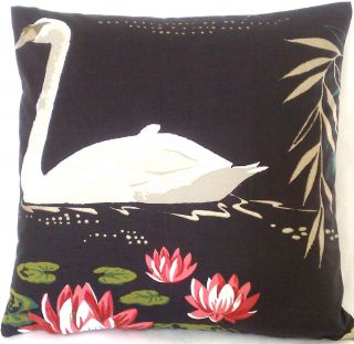 Modern Cushion Pillow Cover Nina Campbell Fabric Textile Swan Lake 