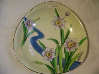 Vintage Morimura Noritake Hand Painted Daffodil 3 handled bowl