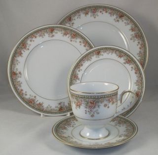 noritake morning jewel 5 pc placesetting 2767 a+ cond time