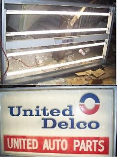 74x42 OUTDOOR LIGHTED SIGN outdoor Delco United auto Parts 6 ft x 3.5 