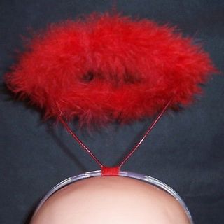 Angel Red Marabou Feather Halo Halloween Costume Headband Adult Child