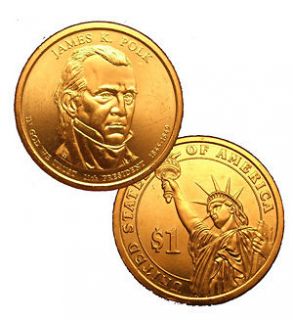 2009 p d james polk b u dollar coin expedited