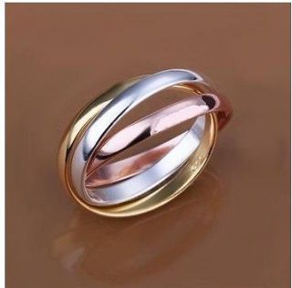 WholesalesNew women mens fashion jewelry three circles round ring 