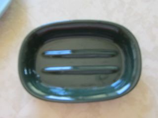 hunter green ceramic soap dish  5 95