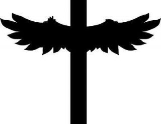   Decal Cross with Wings Sticker Religion For Laptop Car Truck Window RV