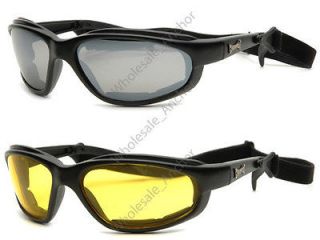   Padded CHOPPERS Sunglasses BLACK & YELLOW LENS night riding driving