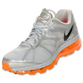 Nike Air Max+ 2012 Running Shoe Mens 12M Silver/Black/T​otal Orange 