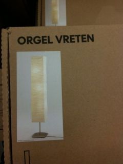 IKEA ORGEL VRETEN Designer Floor lamp paper steel silver free standing 