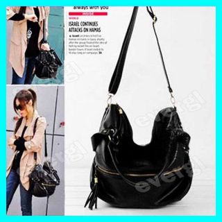   Korean Hobo PU Leather Tassel Handbag Shoulder Bag Large Capacity Z
