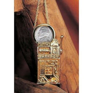 slot machine pin pendant with jefferson nickel 