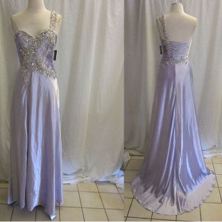 TERANI COUTURE RHINESTONE PEARLS BEADED FORMAL PROM WEDDING GOWN DRESS 