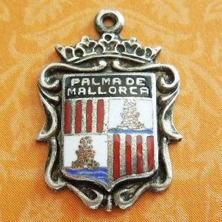 Vintage enamel PALMA DE MALLORCA SPAIN sterling silver souvenir travel 