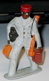 vintage 1930 s barclay lead toy train porter figure time