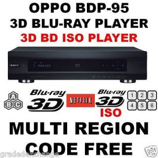 NEW OPPO BDP 95 3D ** REGION FREE ** BLU RAY DVD PLAYER