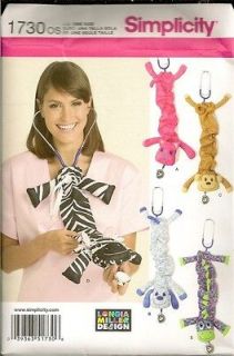   1730 Sewing Pattern New Stethoscope Covers Doctor Nurse Animals Dr