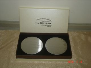 The BALVENIE Single Malt Scotch Whisky Two Metal Coasters With Box