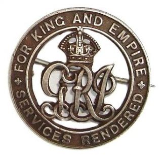 WW1 BRITISH FOR KING AND EMPIRE WOUND BADGE COMMAND.DEPOT 284071