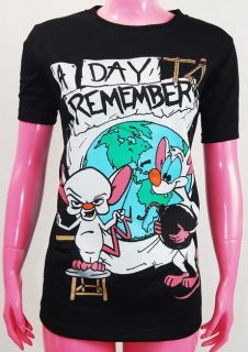 DAY TO REMEMBER ADTR Pinky and the Brain Emo Punk T Shirt Skinny 