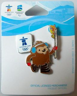 2010 Vancouver Winter Olympic Mascot Miga Torch Relay Pin Badge !