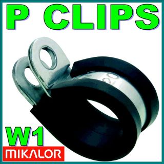   Steel EPDM Rubber Lined Pipe Retaining P Clip Silicone Tubing Clamp