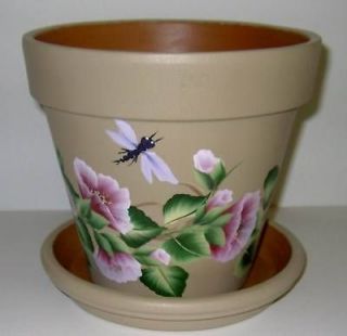 MADE TO ORDER Artist Hand Painted clay flower pot UNIQUE design LARGE