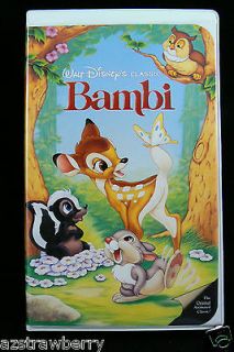 WALT DISNEYS CLASSIC BAMBI VHS VIDEO TAPE WITH HARD SHELL CASE