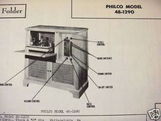philco 48 1290 phonograph radio photofact  5