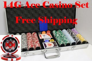 500pcs 14g ace casino table clay poker chips set from