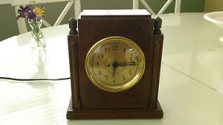 Rare Wood Sangamo Mantel Electric Clock, Synchronous Motor Clock 