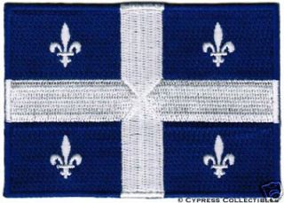 quebec flag embroidered iron on patch canada new emblem expedited