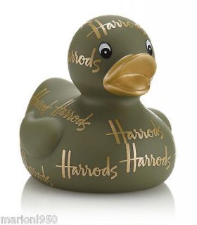 bnib harrods rubber bath duck green with gold logo from united kingdom 