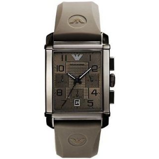   Armani Mens Watch Chronograph Grey Rubber Strap AR0336 Retail $345