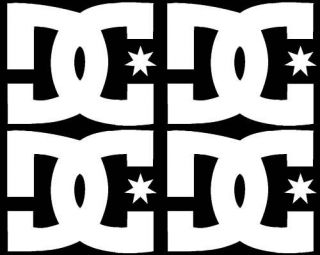 pack of 4 dc shoes logo decal sticker skateboarding time
