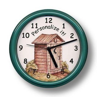 outhouse bathroom personalized wall clock  17 98